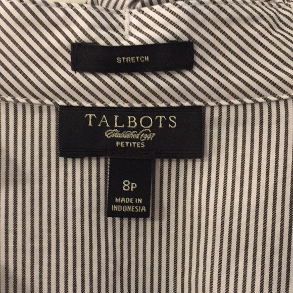 Talbots striped button down with ruffle trim - Picture 3 of 4